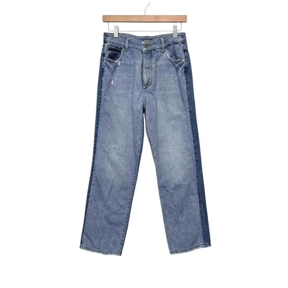 DL1961 Jerry High Rise Vintage Straight Jeans Dalida Two Tone Blue Size 26